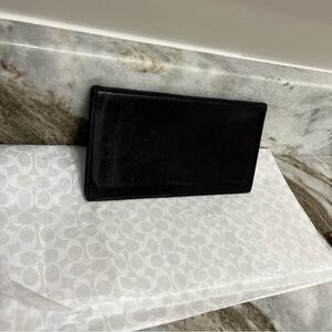 Vintage Coach Leather Checkbook Cover black soft nice